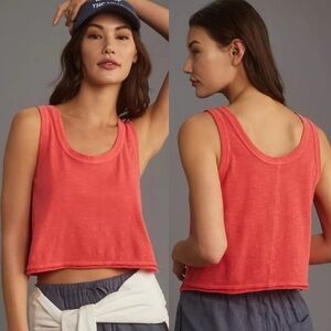 Anthropologie Pilcro The Kacey Easy Crop Cotton-Slub Tank